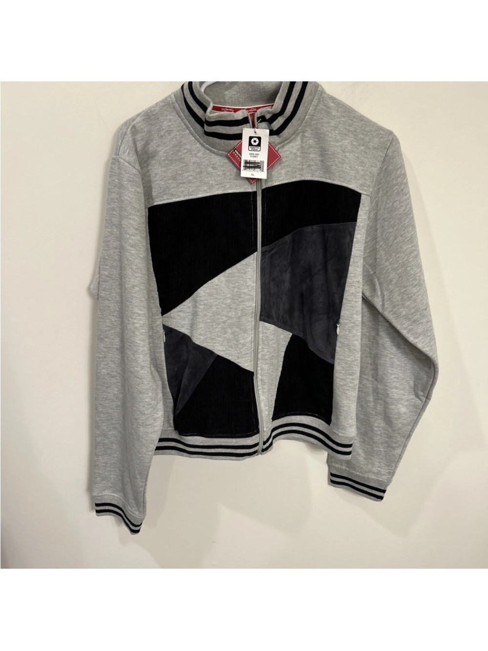 South Pole Grey & Black Zip-Up Bomber Jacket NEW